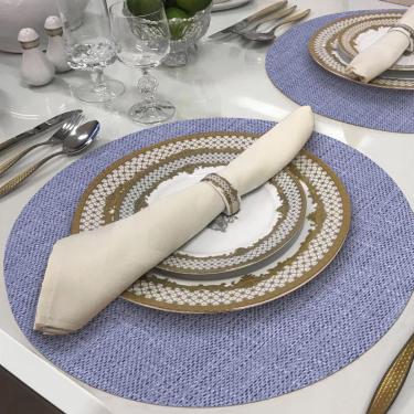 Imagem de 8 Jogo Americano Redondo Sousplat Floren Ae Limpa Fácil Pvc