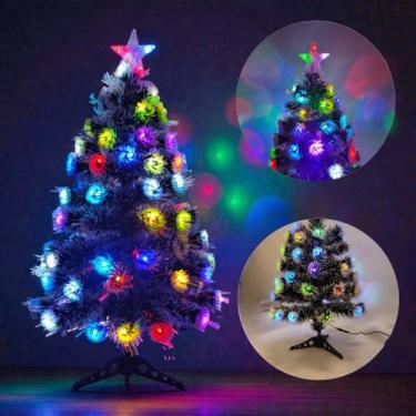Imagem de Árvore De Natal 90cm Led Fibra Ótica Ponteira Estrela Bivolt Cor:NEVAD