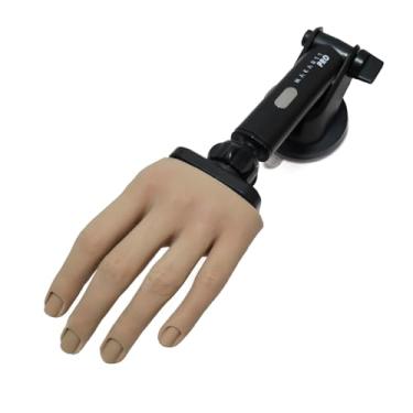 Imagem de Pratique à mão para unhas de acrílico – silicone ultra-realista, sem cola, resistente à acetona – Mão reutilizável com suporte magnético e 100 pontas para técnica de unhas, treinamento, exibição e