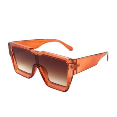 Imagem de HCHES Óculos de Sol Retangulares Vintage Femininos Pequenos para Dirigir, Estilo Pescador, Proteção UV400 (TEA)