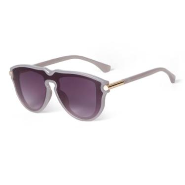 Imagem de HCHES Óculos de Sol Fashion Feminino Masculino Oversized UV400 com Lentes Degradê para Uso Externo (3)