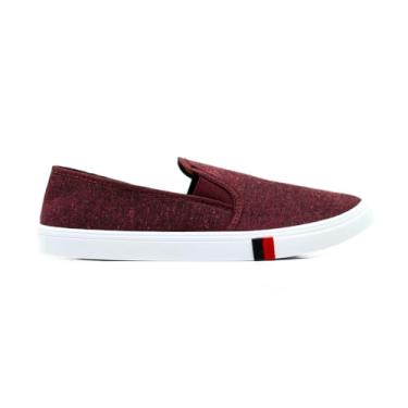 Imagem de Tênis Masculino Iate Slip On Calce Fácil Casual Confortável Leve Antiderrapante Sapatilha Estilo Moderno (Bordo, BR, Adulto, Numérico, 42)