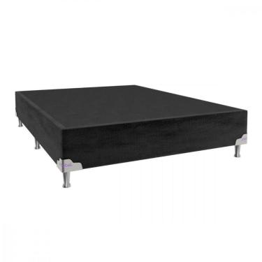 Imagem de Base Para Cama Box Casal 138x188x28 Sued Preto Portobel Preto