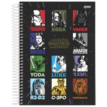 Imagem de Caderno Espiral (GRANDE) Star Wars 10 Matérias 160 Folhas Capa Dura - 