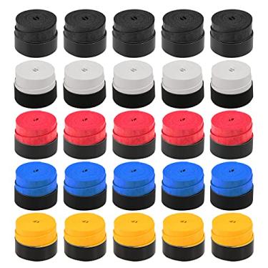 Imagem de Pacote de 25 Gripes para Raquete Tênis Antiderrapante Grip Badminton Cinta Absorvedora Suor Absorção Vibração Redução Impacto Squash