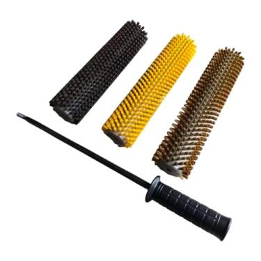 Imagem de Generic Kit de escovas para encerar esquis, leve, reutilizável, profissional e portátil, com cabo em formato de eixo, 30cm