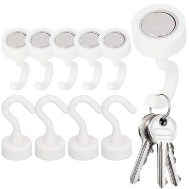 Imagem de Ganchos Magnéticos,10 Unidades para Montagem em Parede - Ganchos Magnéticos Para Pendurar Guirlandas E Armários | Para Cozinha Banheiro Quarto Frigorífico Garagem Sala De Aula