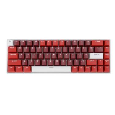 Imagem de aqxreight Teclado Mecânico de 60 por Cento 68 Teclas RGB Retroiluminado Tipo C Teclado Portátil para Jogos Com Fio Com Interruptor Vermelho para Computador Com Porta USB Chave Compacta 68 Cabo Com