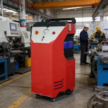 Imagem de Máquina automática de jateamento de gelo seco – Limpador industrial portátil de baixa temperatura para locais de fabricação e impressão petroquímica, design móvel para manutenção flexível de