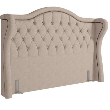 Imagem de Cabeceira Cama Box Casal 140 cm P05 Lisboa Linho Bege Escuro - Lyam Decor