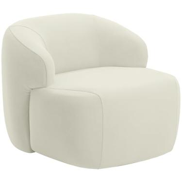 Imagem de Poltrona Decorativa Fixa Orgânica Para Sala Living Barolo L06 Veludo Bege - Lyam Decor