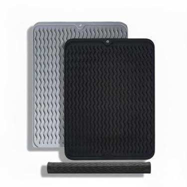 Imagem de Tapete Escorredor de Pia em Silicone – Secagem Rápida, Antiderrapante e Resistente a Mofo – Tapete de Secar Louça Cozinha 40x30cm