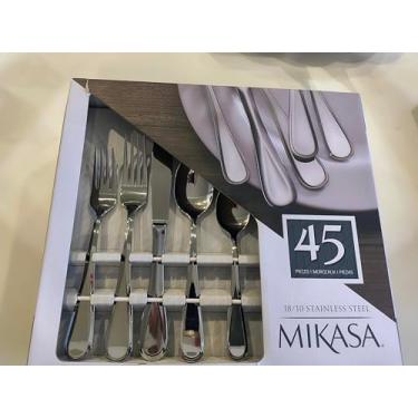 Imagem de Mikasa Bravo Conjunto de talheres de aço inoxidável de 45 peças, serviço para 8 pessoas