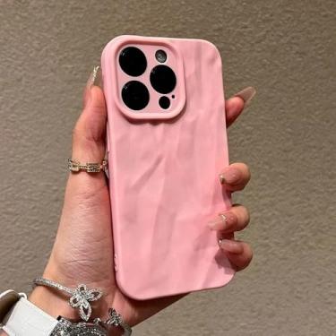 Imagem de Capa de celular macia com padrão dobrável para iPhone 11, 12, 13, 14, 15, 16, 17 Pro Max, Air Plus, capas de silicone com borda arredondada, rosa, para iPhone 17 Pro