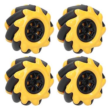 Imagem de Naroote Roda Mecanum Omnidirecional de Corrida Suave, Peças de Carro robô Inteligente, Componentes de Brinquedo Diy para Blocos de Construção, Motores Tt (dois pares)