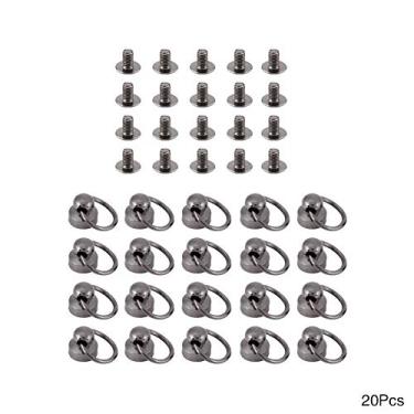 Imagem de Yosoo 20 Peças Rebite de Metal de Couro Diy Com Anel de Tração, Parafuso de Latão para Artesanato Em Couro, Bolsas, Cintos, Sapatos, Chapéus, Decoração (Prata Preto)