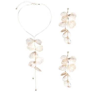 Imagem de PATIKIL Colar de folha de ouro para mulheres, gargantilhas, brincos, gargantilhas ajustáveis, acessórios de moda para festas, casamentos, chás de panela, formatura, presentes de aniversário