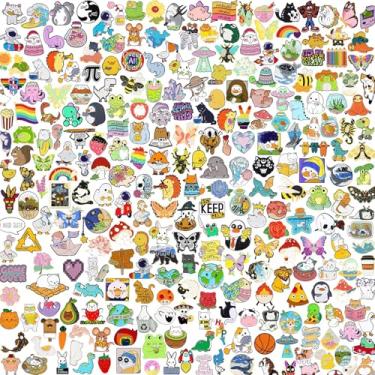 Imagem de Conjunto de 20 40 60 peças de alfinetes de esmalte mistos fofos a granel, emblemas de lapela de anime de plantas engraçadas, broches de botão de desenho animado joias para mochilas, chapéus, decoração de jaqueta, presentes de festival, Ferro, Amazonita