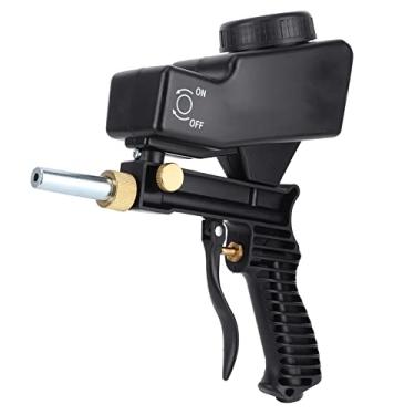 Imagem de Cryfokt Pistola de Jato de Areia Pequena Tipo Gravidade Portátil para Suprimentos de Automóveis, Bico de Fluxo Ajustável, Material ABS Leve, Capacidade de Tanque de 600 para Jato de Areia de Carro