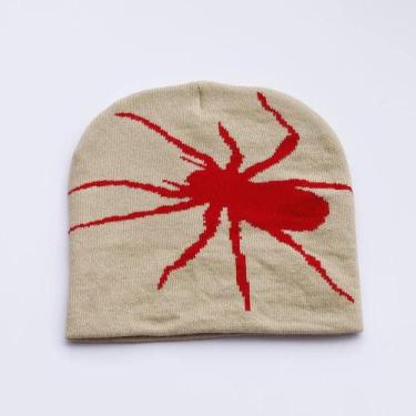 Imagem de Gorro De Inverno Unissex Em Tricô Com Estampa De Teia De Aranha, Quent