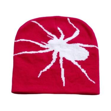 Imagem de Gorro De Inverno Unissex Em Tricô Com Estampa De Teia De Aranha, Quent