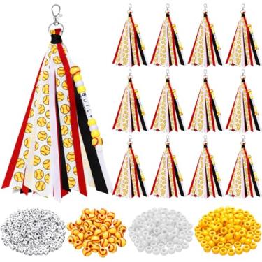 Imagem de Tondiamo 562 peças kit de fabricação de chaveiros esportivos de torcida personalizado, faça você mesmo, fita, letra, miçanga, mochila de torcida, presente de time de líder de torcida para mulheres