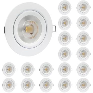 Imagem de Kit 15 Spot LED Embutir Redondo Bivolt 5W Branco Quente 3000k Iluminaç