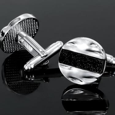 Imagem de Abotoaduras coloridas de concha design céu estrelado abotoaduras elegantes para homens mulheres acessórios ternos e camisas de negócios, one size, Metal, Sem Pedra Preciosa