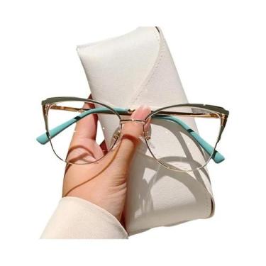 Imagem de Óculos Unissex Anti Luz Azul Para Computador Com Armação De Metal Reta