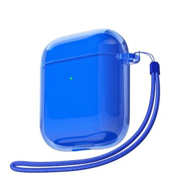 Imagem de Svanove Capa transparente para AirPods com alça, linda capa de plástico rígido transparente para AirPods 1ª 2ª geração com corda, capas protetoras femininas Y2K TPU à prova de choque para mulheres e