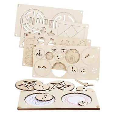 Imagem de Brinquedo de desenho de labirinto multifuncional de madeira para crianças de 3 anos ou mais