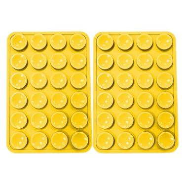 Imagem de Suporte de telefone com sucção dupla face de silicone, 2 peças, aderência adesiva removível, acessório de selfie e vídeo com as mãos livres, suporte de sucção de telefone TikTok tendência para iPhone