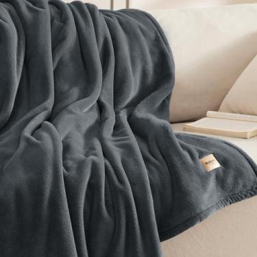 Imagem de Cobertor Bedsure Fleece King Size GentleSoft Warm 500 g/m² cinza