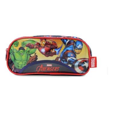 Imagem de Estojo Escolar Infantil Avengers Marvel Vermelho Vingadores
