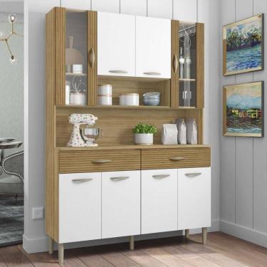 Imagem de Armário De Cozinha Compacta 8 Portas 2 Gavetas Paris - Freijó/supremo/cp-ripado Freijó