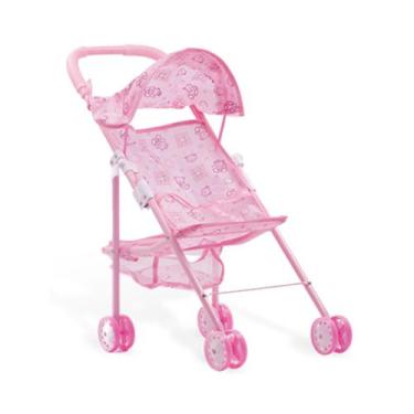 Imagem de Carrinho de Bebê Para Boneca Dobrável Em Metal C/ Capota E Cesto - Pas