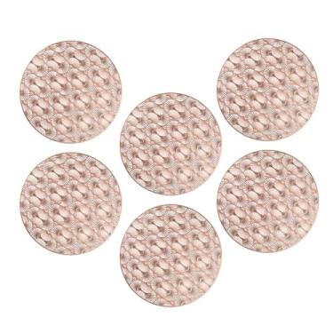 Imagem de Lugar Americano Redondo PVC Mesa Posta 38cm Resistente 6 Unidades Ouro Rosa