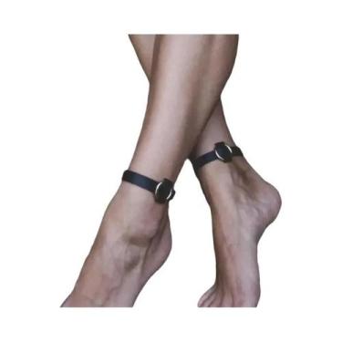 Imagem de Cinto De Tornozelo Punk De Couro Preto Com Anel O, Acessórios Unissex 