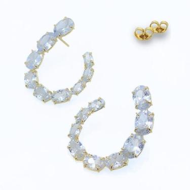 Imagem de Brinco de Ouro 18k Caracol Radiante com Zircônias Brancas - no-brand