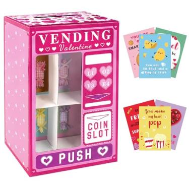 Imagem de Lemicin Caixas de Dia dos Namorados para Crianças Caixas de Cartão de Dia dos Namorados com 30 Cartões de Dia dos Namorados DIY Artesanato Caixa de Correio para Meninas Meninos Sala de Aula Troca