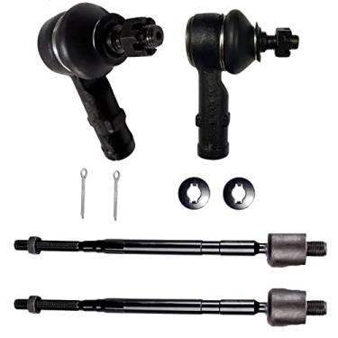 Imagem de DJGAA Kit interno e externo de extremidade de haste de direção para Mitsubishi Lancer 2002 2003 2004 2005 2006 2007 substituição de suspensão externa terminais de direção conjunto interno durável