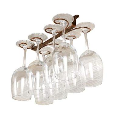 Imagem de Suporte para copos de vinho, suporte de pendurar para copos de vinho, prateleira para armários de cozinha (Cor: Bronze Tamanho: 31 * 17,5 * 3,5 cm) (Bronze 31 * 17,5 * 3,5 cm)