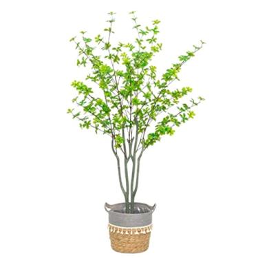Imagem de SLGGPJBU Plantas falsas plantas artificiais simulação árvore vaso plantas artificiais em vaso chão bonsai casa sala de estar decoração jardim árvore falsa plantas artificiais interior ao ar livre, C