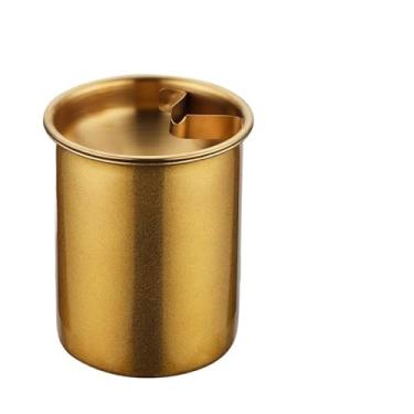 Imagem de Cinzeiro criativo cinzeiro doméstico funil de aço inoxidável anti-mosca cinza com tampa cinzeiro de escritório personalizado à prova de vento moderno copo de cigarro bandeja de fumaça (2)