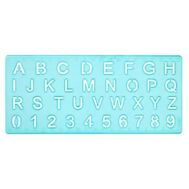 Imagem de Régua Alfanumérica Letras e Números A-Z 0-9 Plástica para Escrita Dese