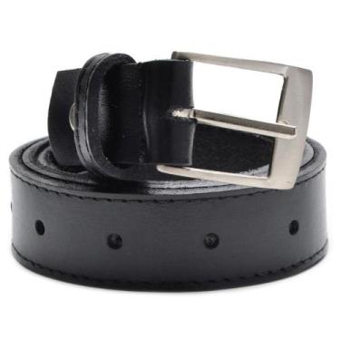 Imagem de Cinto Masculino Couro Liso Fivela Casual - San Lorenzo, GG, Preto
