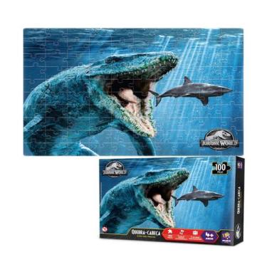 Imagem de Quebra Cabeça Dinossauro Gigante Do Mar Mosassauro 100 Peças - Mimo, A