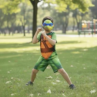 Imagem de Fantasia Infantil Tartarugas Ninja Leonardo Com Máscara Realista - RR 