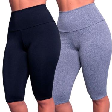 Imagem de KIT 2 Bermudão Suplex Liso Serra e Mar Roupa para Academia Treino Moda Fitness Feminina-Feminino