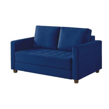 Imagem de Sofá Cama Marcelle 2 Lugares 150 Casal Veludo Paris Pés de Madeira Tal